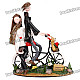 Lovers Riding Bike Style Toy Set - Green + Black + White