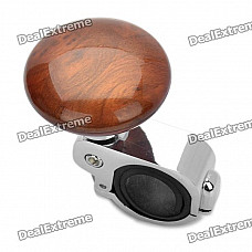 Car Steering Wheel Spinner Knob Power Handle Grip Ball - Silver + Brown