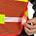 Light Reflective Strips Orange Safety Mesh Vest - Red