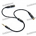 1 x 3.5mm Male to 2 x 3.5mm Female Audio Cable - Black (25cm)