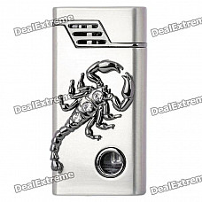 Cool Scorpion Pattern Zinc Alloy Windproof Gas Lighter - Grey