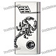 Cool Scorpion Pattern Zinc Alloy Windproof Gas Lighter - Grey