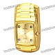 Stylish Cool Metal Watch w/ 4-LED Colorful Flashing Light + Windproof Gas Lighter - Golden