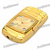 Stylish Cool Metal Watch w/ 4-LED Colorful Flashing Light + Windproof Gas Lighter - Golden