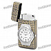 Stylish Cool 2-in-1 LED Colorful Light Metal Watch + Windproof Gas Lighter - Bronze ( 1 x SR626W)