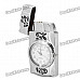 Stylish Cool LED Colorful Light Metal Watch + Windproof Gas Lighter - Silver ( 1 x SR626W)