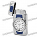 Stylish Cool 2-in-1 LED Colorful Light Metal Watch + Windproof Gas Lighter ( 1 x SR626W)