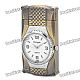 Stylish Cool 2-in-1 LED Colorful Light Metal Watch + Windproof Gas Lighter - Bronze ( 1 x SR626W)