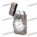 Stylish Cool 2-in-1 LED Colorful Light Metal Watch + Windproof Gas Lighter w/ Compass (1 x SR626W)