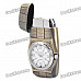 Stylish Cool Metal Windproof Gas Lighter w/ Watch + LED light + UV Lamp - Bronze (1 x SR626W)