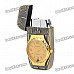 Stylish Cool 2-in-1 Metal Watch + Windproof Gas Lighter - Bronze + Yellow