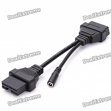 Car 12 Pin to 16 Pin OBD 2 Diagnostic Cable for Mitsubishi - Black