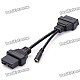 Car 12 Pin to 16 Pin OBD 2 Diagnostic Cable for Mitsubishi - Black