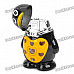 Cool QQ Cartoon Style LED Colorful Flashing Light Windproof Gas Lighter - Yellow + Black