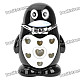 Cool QQ Cartoon Style LED Colorful Flashing Light Windproof Gas Lighter - Black + White