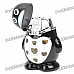 Cool QQ Cartoon Style LED Colorful Flashing Light Windproof Gas Lighter - Black + White