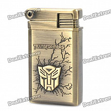 Stylish Cool Transformers Pattern Zinc Alloy Windproof Gas Lighter - Bronze