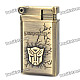 Stylish Cool Transformers Pattern Zinc Alloy Windproof Gas Lighter - Bronze