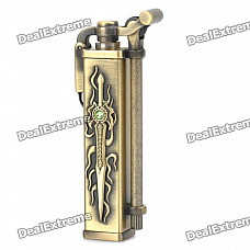 Classical Zinc Alloy Rhinestone Antiquing Oil Lighter