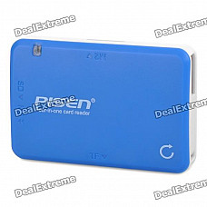 Pisen High Speed USB 2.0 Multifunction 4-in-1 Card Reader - Blue + White