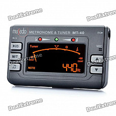 MT-40 2.5" LCD Metronome Tuner for Guitar / Bass / Violin - Black (2 x AAA)