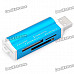 USB 2.0 SD / MS / TF / M2 Card Reader - Blue