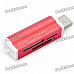 USB 2.0 SD / MS / TF / M2 Card Reader - Red