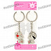 Sweet Lovers Figures Zinc Alloy Keychain - Silver (Pair)