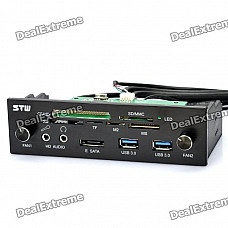 5.25" Front Panel Dual USB 3.0 Host w/ All-in-On Card Reader / 2 x Fan Control Combo