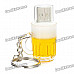 Beer Mug Style USB 2.0 Flash Jump Drive with Key Ring - Yellow (8GB)