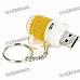 Beer Mug Style USB 2.0 Flash Jump Drive with Key Ring - Yellow (4GB)