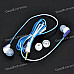 SN-334MP Fashion Stereo Earphone without Microphone - White + Blue