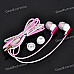 SN-335MP Fashion Stereo Earphone without Microphone - White + Red