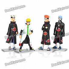Cute Naruto Anime Figures Display Toys with Base (4-Piece Set)