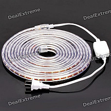 Outdoor Waterproof 24W 320LM/M 3000-3500K 300-LED Warm White Light Strip (DC 220V / 5M-Length)