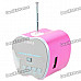 Mini USB Rechargeable Music Speaker w USB/TF Card/FM - Pink