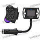 Steering Wheel Mount Bluetooth Car Kit + 1.5" LCD MP3 Player Transmitter Set - Black