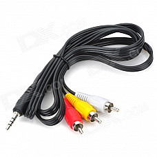 3 x RCA Male to 3.5mm TRRS Male AV Connection Cable (110cm)