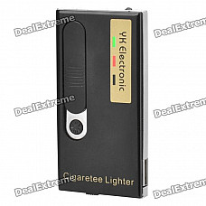 Multi-function USB Rechargeable Electronic Cigarette Lighter with White LED Light - Black