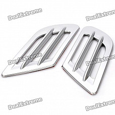 Universal Car Air Intake Decorative Stickers - Silver (Pair)