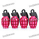 Cool Grenade Shaped Car Tire Valve Caps - Deep Pink (4-Piece Pack)