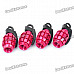 Cool Grenade Shaped Car Tire Valve Caps - Deep Pink (4-Piece Pack)