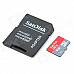 SANDISK High Speed Micro SD / TF Card w/ SD Adapter - 8GB (Class-6)