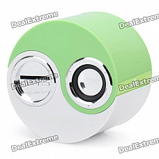 Mini Yin-Yang Style Rechargeable Music Speakers with SD Slot - White + Green