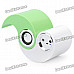 Mini Yin-Yang Style Rechargeable Music Speakers with SD Slot - White + Green