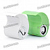 Mini Yin-Yang Style Rechargeable Music Speakers with SD Slot - White + Green