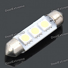 39mm 0.9W 6500K 45-Lumen 3x5050 SMD LED White Light Car Dashboard Reading Lamp (DC 12V)