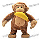 Cute Feed the Monkey Style Plush Doll Toy - Coffee (3 x AA)