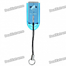 USB 2.0 TF Card Reader w/ Strap - Blue