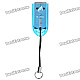 USB 2.0 TF Card Reader w/ Strap - Blue